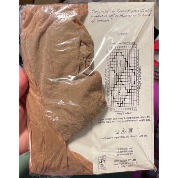 Jessica McClintock NWT Control Top Silken Sheer Nude Pantyhose Size CD - Picture 2 of 4